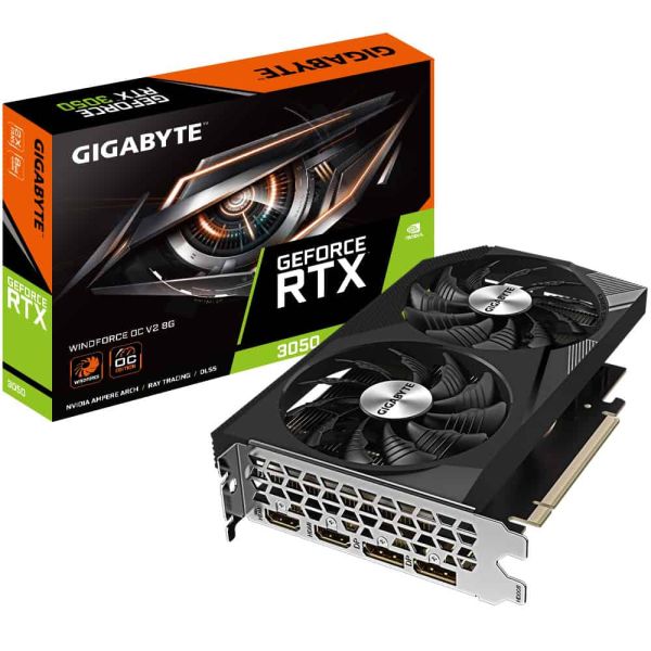 GIGABYTE GeForce RTX 3050 WINDFORCE OC V2 8G NVIDIA 8 GB GDDR6 (GV-N3050WF2OCV2-8GD)