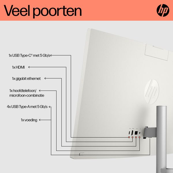 HP 24-cr0050nd AMD Ryzen™ 5 7520U 60,5 cm (23.8") 1920 x 1080 Pixels Alles-in-één-pc 8 GB LPDDR5-SDRAM 512 GB SSD Windows 11 Home Wi-Fi 6 (802.11ax) Zwart (895R0EA#ABH) HP 24-cr0050nd AMD Ryzen™ 5 7520U 60,5 cm (23.8") 1920 x 1080 Pixels Alles-in-één-pc 8 GB LPDDR5-SDRAM 512 GB SSD Windows 11 Home Wi-Fi 6 (802.11ax) Zwart (895R0EA#ABH)