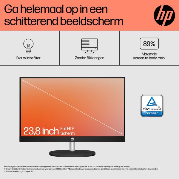 HP 24-cr0050nd AMD Ryzen™ 5 7520U 60,5 cm (23.8") 1920 x 1080 Pixels Alles-in-één-pc 8 GB LPDDR5-SDRAM 512 GB SSD Windows 11 Home Wi-Fi 6 (802.11ax) Zwart (895R0EA#ABH) HP 24-cr0050nd AMD Ryzen™ 5 7520U 60,5 cm (23.8") 1920 x 1080 Pixels Alles-in-één-pc 8 GB LPDDR5-SDRAM 512 GB SSD Windows 11 Home Wi-Fi 6 (802.11ax) Zwart (895R0EA#ABH)