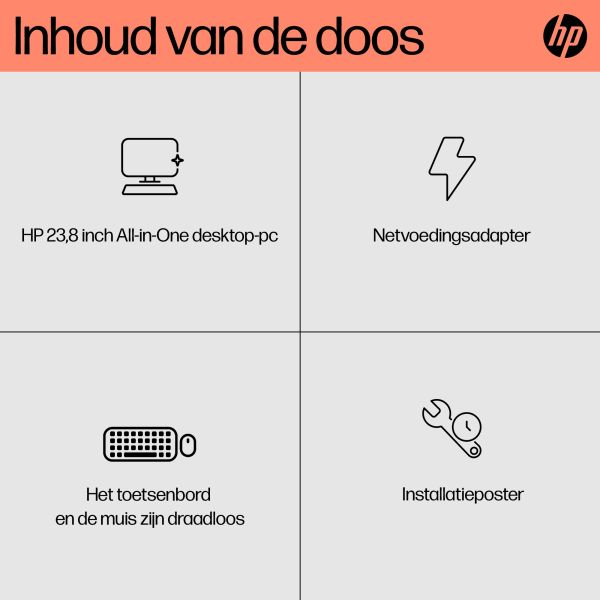 HP 24-cr0050nd AMD Ryzen™ 5 7520U 60,5 cm (23.8") 1920 x 1080 Pixels Alles-in-één-pc 8 GB LPDDR5-SDRAM 512 GB SSD Windows 11 Home Wi-Fi 6 (802.11ax) Zwart (895R0EA#ABH) HP 24-cr0050nd AMD Ryzen™ 5 7520U 60,5 cm (23.8") 1920 x 1080 Pixels Alles-in-één-pc 8 GB LPDDR5-SDRAM 512 GB SSD Windows 11 Home Wi-Fi 6 (802.11ax) Zwart (895R0EA#ABH)