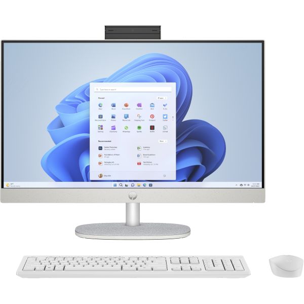 HP 24-cr1055nd Intel Core Ultra 5 125U 60,5 cm (23.8") 1920 x 1080 Pixels Alles-in-één-pc 16 GB DDR5-SDRAM 512 GB SSD Windows 11 Home Wi-Fi 6 (802.11ax) AI PC Wit (AM3L2EA#ABH)