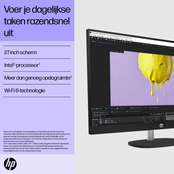 HP All-in-One 27-cr0071nd Intel Core i7-1355U 27inch FHD AG 16GB DDR4 512GB PCIe NVMe SSD W11H Shell White Intel® Core™ i7 68,6 cm (27") 1920 x 1080 Pixels DDR4-SDRAM Windows 11 Home Wi-Fi 6 (802.11ax) Wit (D18D3EA#ABH)