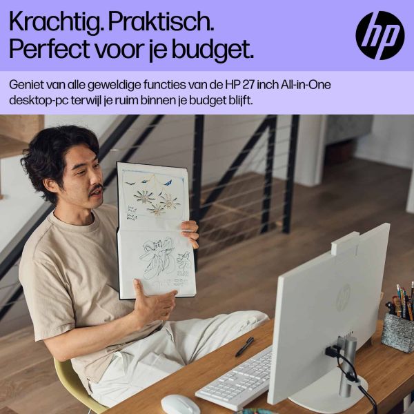 HP All-in-One 27-cr0071nd Intel Core i7-1355U 27inch FHD AG 16GB DDR4 512GB PCIe NVMe SSD W11H Shell White Intel® Core™ i7 68,6 cm (27") 1920 x 1080 Pixels DDR4-SDRAM Windows 11 Home Wi-Fi 6 (802.11ax) Wit (D18D3EA#ABH)