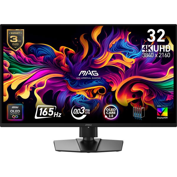 MSI MAG 322UP QD-OLED E16 computer monitor 80 cm (31.5") 3840 x 2160 Pixels 4K Ultra HD Zwart (9S6-3DD29A-042)