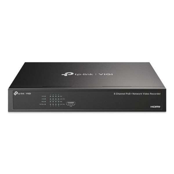 TP-Link VIGI NVR1008H-8P Zwart (VIGI NVR1008H-8P)