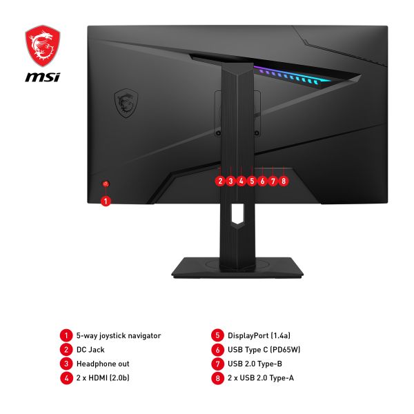 MSI MAG 274QRFDE QD E2 computer monitor 68,6 cm (27") 2560 x 1440 Pixels Wide Quad HD LCD Zwart (9S6-3CC29H-223)