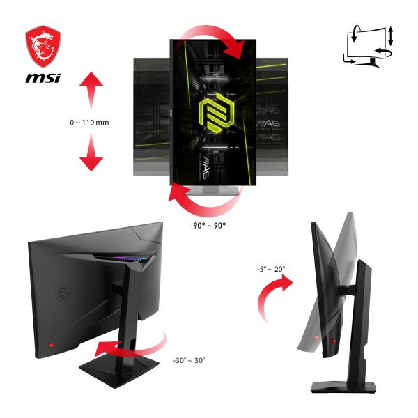 MSI MAG 274QRFDE QD E2 computer monitor 68,6 cm (27") 2560 x 1440 Pixels Wide Quad HD LCD Zwart (9S6-3CC29H-223)