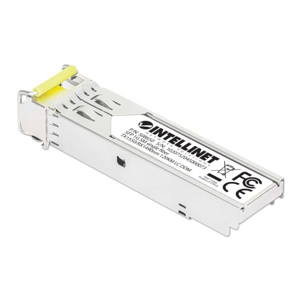 Intellinet Netwerk transceiver Gigabit WDM bi-directionele SFP, 1000Base-BX-D (LC) single-mode, 120 km, BiDi WDM (RX1490/TX1550), MSA-conform, equivalent aan Cisco GLC-BX120-D, 3 jaar garantie (508650) Intellinet Netwerk transceiver Gigabit WDM bi-directionele SFP, 1000Base-BX-D (LC) single-mode, 120 km, BiDi WDM (RX1490/TX1550), MSA-conform, equivalent aan Cisco GLC-BX120-D, 3 jaar garantie (508650)