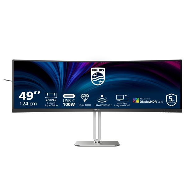 Philips 5000 series 49B2U5900C/00 computer monitor 124 cm (48.8") 5120 x 1440 Pixels Dual QHD LCD Zwart (49B2U5900C/00)