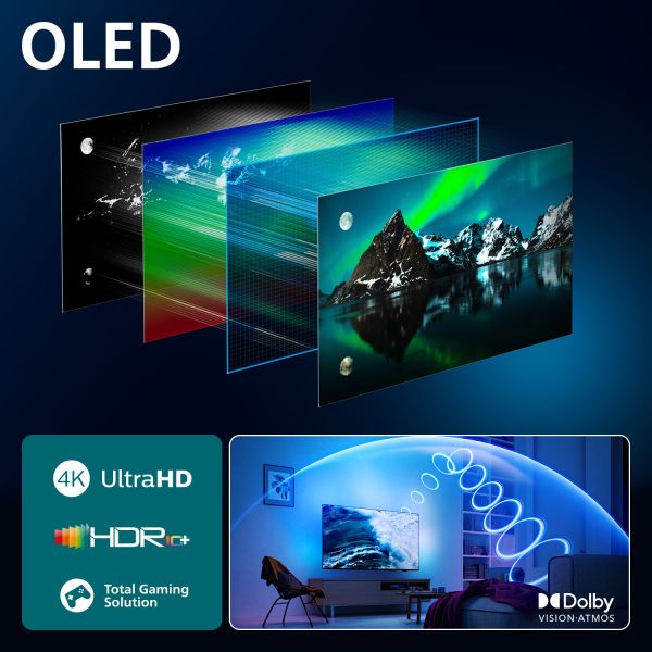 Philips 65OLED76012 165,1 cm (65") 4K Ultra HD Smart TV Wifi Zwart (65OLED760/12) Philips 65OLED76012 165,1 cm (65") 4K Ultra HD Smart TV Wifi Zwart (65OLED760/12)