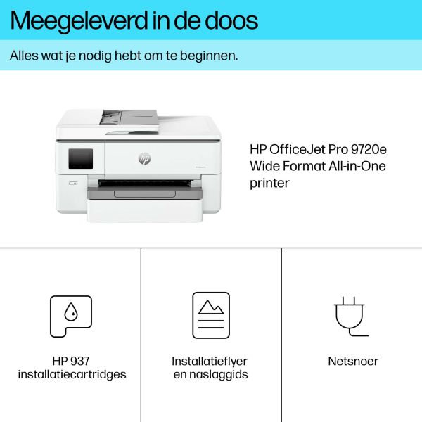 HP OfficeJet Pro 9720e Draadloos All-in-One Kleur Printer, Dubbelzijdig printen; Kopieerapparaat, Scanner (53N95B#686)