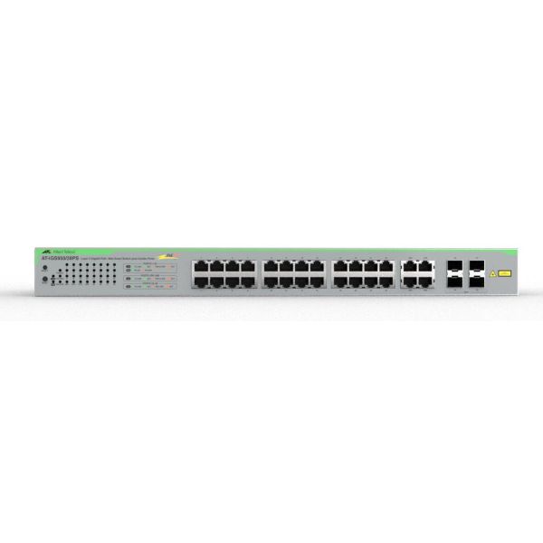 Allied Telesis iGS950/28PS Managed L2 Gigabit Ethernet (10/100/1000) Power over Ethernet (PoE) Bureaublad-/wandmontage Zilver (990-008278-950)
