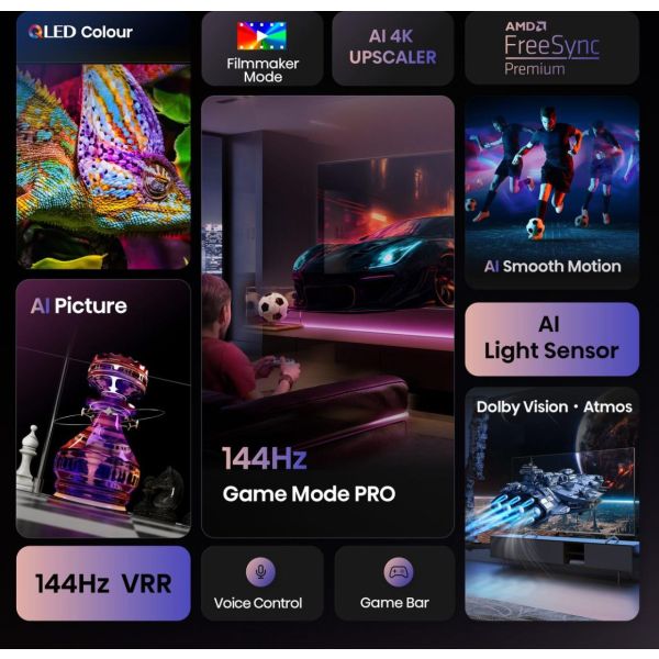 Hisense 55E77Q PRO 139,7 cm (55") 4K Ultra HD Smart TV Wifi Zwart (20015867) Hisense 55E77Q PRO 139,7 cm (55") 4K Ultra HD Smart TV Wifi Zwart (20015867)