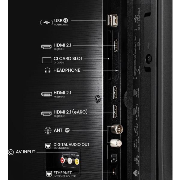 Hisense 55E77Q 139,7 cm (55") 4K Ultra HD Smart TV Wifi Zwart (55E77Q)