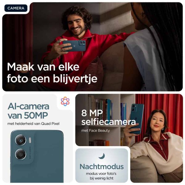 Motorola moto g06 17,5 cm (6.88") Dual SIM Android 15 4G USB Type-C 4 GB 64 GB 5200 mAh Blauw (PB980026IT)