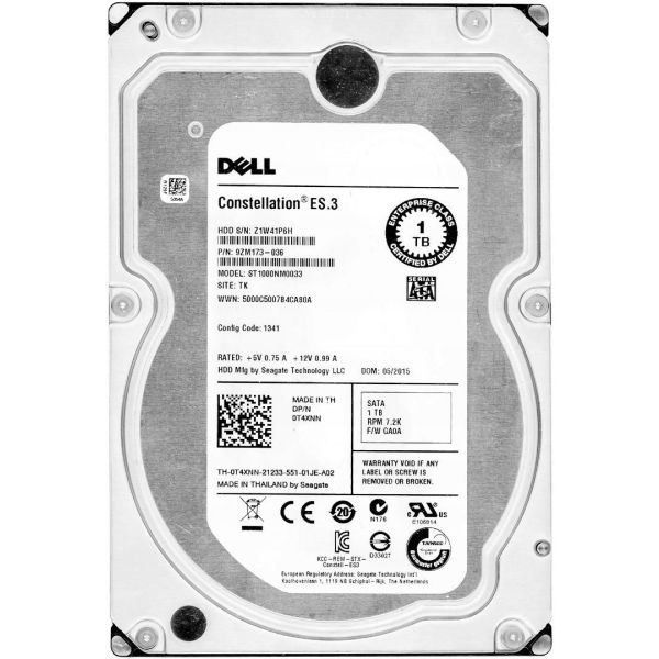 Dell 1TB 7.2K 6G 3.5" SATA HDD Refurbished (0T4XNN-RFB)