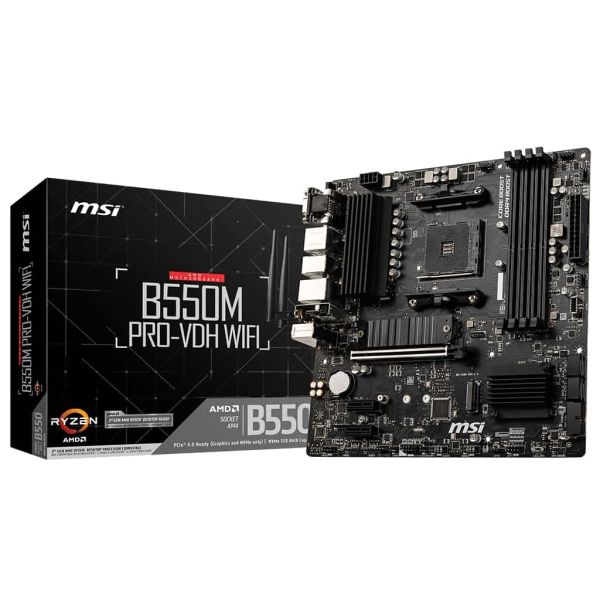 MSI B550M PRO-VDH WIFI moederbord AMD B550 Socket AM4 micro ATX (7C95-001R)