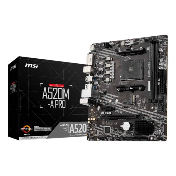 MSI A520M-A PRO moederbord AMD A520 Socket AM4 micro ATX (7C96-001R)