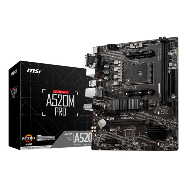 MSI A520M PRO moederbord AMD A520 Socket AM4 micro ATX (7D14-005R)