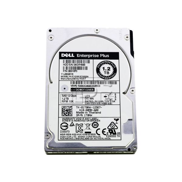 Dell 1.2TB 2.5" 10K 12G SAS Hard Drive (1T8KW-EQL-RFB)