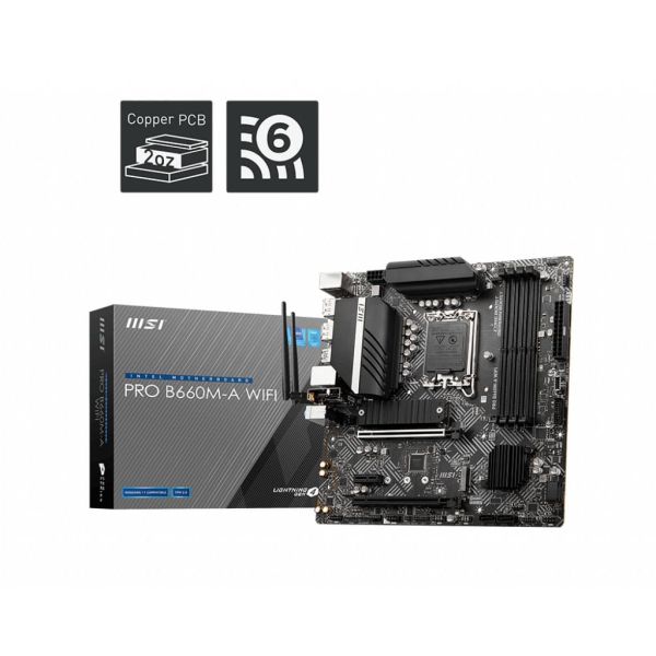 MSI PRO B660M-A WIFI moederbord Intel B660 LGA 1700 micro ATX (7D43-006R)