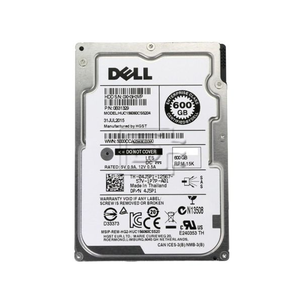 Dell 600GB 15K 2.5 SAS 6GBS HDD (4J5P1-RFB)
