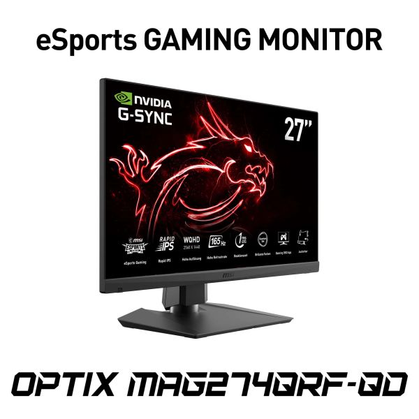 MSI Optix MAG274QRFDE-QD computer monitor 68,6 cm (27") 2560 x 1440 Pixels Wide Quad HD LCD Zwart (9S6-3CA8DA-028) MSI Optix MAG274QRFDE-QD computer monitor 68,6 cm (27") 2560 x 1440 Pixels Wide Quad HD LCD Zwart (9S6-3CA8DA-028)