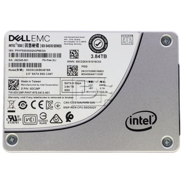 Dell EMC Intel SSD 3.84TB 2.5" SATA (DC29P-RFB)