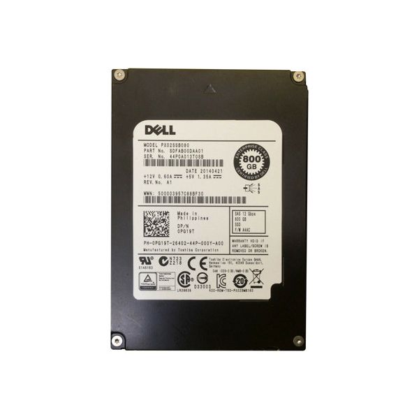 Dell 800GB SSD 2.5 SAS 12G MLC (PG19T-RFB)