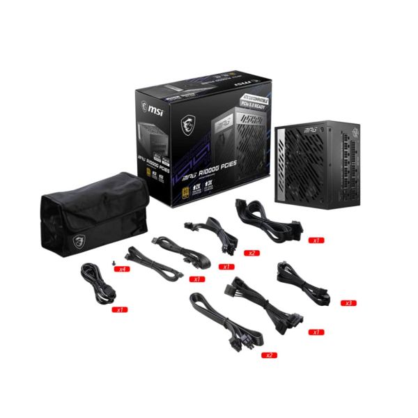 MSI MPG A1000G PCIE5 power supply unit 1000 W 20+4 pin ATX ATX Zwart (MPG A1000G PCIE5)