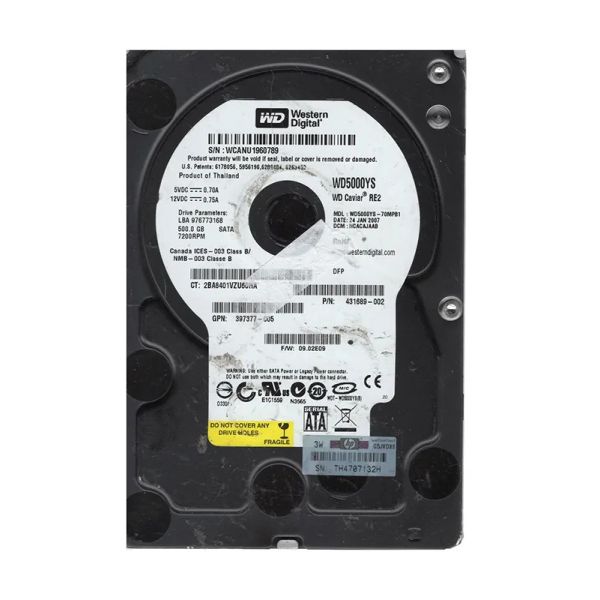 HP 500Gb SATA 150SATA HDD (WD5000YS-70MPB1-RFB)