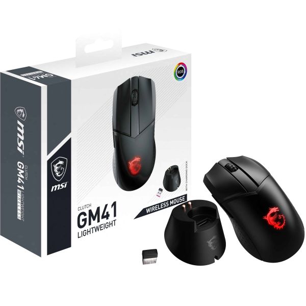 MSI Clutch GM41 Lightweight Wireless muis Rechtshandig RF Draadloos Optisch 20000 DPI (S12-4300860-C54) MSI Clutch GM41 Lightweight Wireless muis Rechtshandig RF Draadloos Optisch 20000 DPI (S12-4300860-C54)