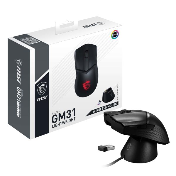MSI CLUTCH GM31 LIGHTWEIGHT WIRELESS muis Rechtshandig RF Draadloos Optisch 12000 DPI (S12-4300980-CLA)