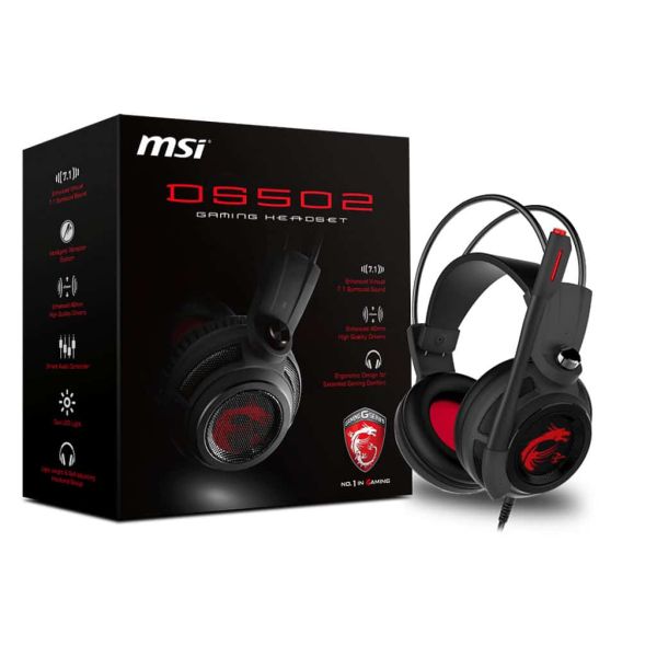 MSI DS502 Headset Bedraad Hoofdband Gamen Zwart, Rood (S37-2100911-SV1)