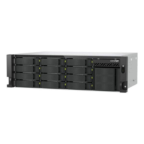 QNAP TS-H1655XEU-RP-8G-12H02 data-opslag-server Opslagserver Rack (3U) Intel Atom® C5125 8 GB DDR4 144 TB QuTS hero Zwart, Grijs (TS-H1655XEU-RP-8G-12H02)