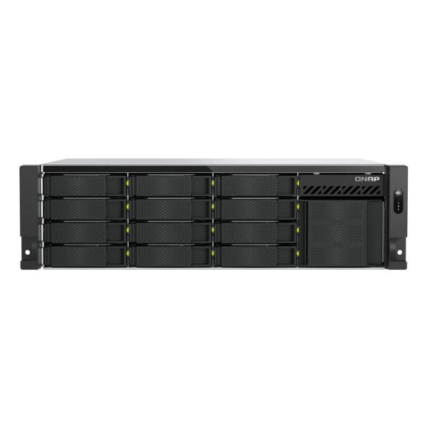 QNAP TS-H1655XEU-RP-8G-12H03 data-opslag-server Opslagserver Rack (3U) Intel Atom® C5125 8 GB DDR4 192 TB QuTS hero Zwart, Grijs (TS-H1655XEU-RP-8G-12H03)