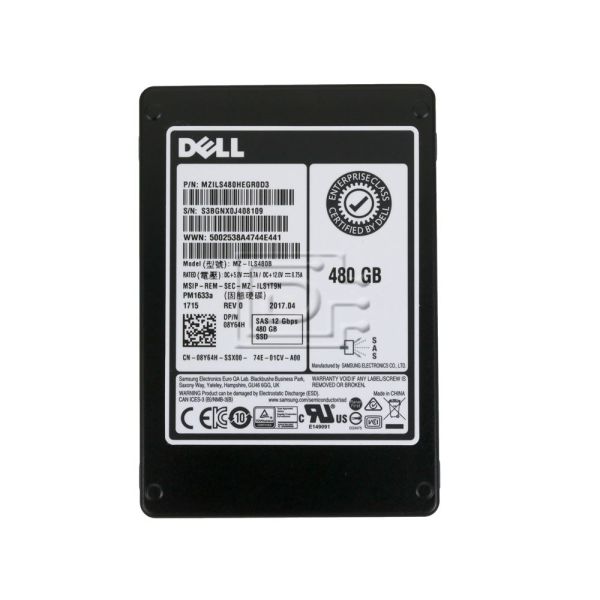 Dell 480GB 12G RI 2.5INCH SAS SSD (8Y64H-RFB)