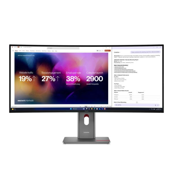 Lenovo ThinkVision P40WD-40 computer monitor 100,8 cm (39.7") 5120 x 2160 Pixels WUHD LED Zwart (64B4GAT1EU)