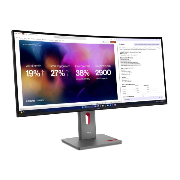 Lenovo ThinkVision P40WD-40 computer monitor 100,8 cm (39.7") 5120 x 2160 Pixels WUHD LED Zwart (64B4GAT1EU)