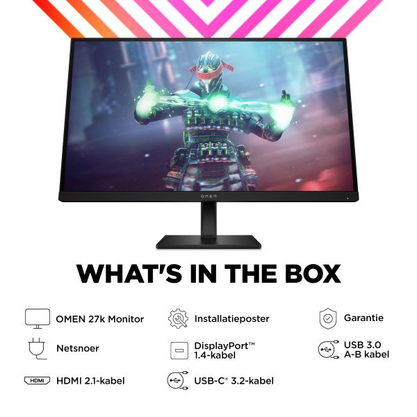 OMEN by HP 27 inch UHD 144 Hz gamingmonitor - OMEN 27k (780G8E9) OMEN by HP 27 inch UHD 144 Hz gamingmonitor - OMEN 27k (780G8E9)