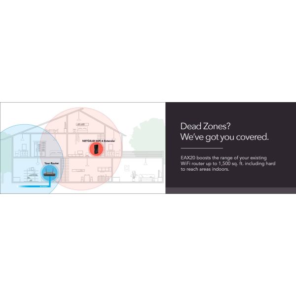 NETGEAR 4PT AX1800 WIFI MESH EXTENDER (EAX20-100EUS)