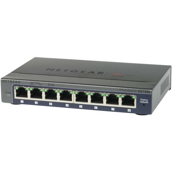 NETGEAR ProSAFE Unmanaged Plus Switch - GS108E - 8 Gigabit Ethernet poorten (GS108E-300PES)