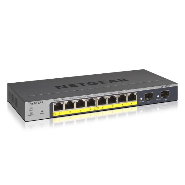 NETGEAR GS110TP Managed L2/L3/L4 Gigabit Ethernet (10/100/1000) Power over Ethernet (PoE) Grijs (GS110TP-300EUS) NETGEAR GS110TP Managed L2/L3/L4 Gigabit Ethernet (10/100/1000) Power over Ethernet (PoE) Grijs (GS110TP-300EUS)