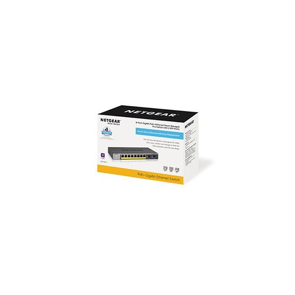 NETGEAR GS110TP Managed L2/L3/L4 Gigabit Ethernet (10/100/1000) Power over Ethernet (PoE) Grijs (GS110TP-300EUS)