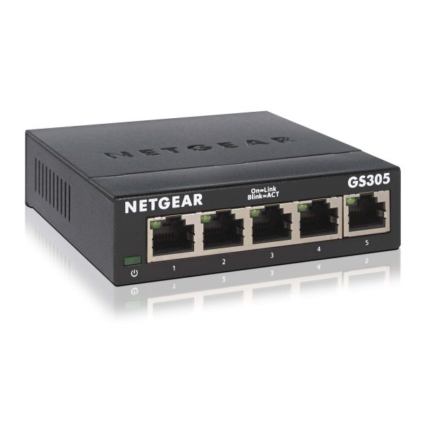 NETGEAR GS305 Unmanaged L2 Gigabit Ethernet (10/100/1000) Zwart (GS305-300PES)