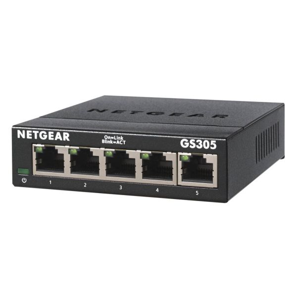 NETGEAR GS305 Unmanaged L2 Gigabit Ethernet (10/100/1000) Zwart (GS305-300PES) NETGEAR GS305 Unmanaged L2 Gigabit Ethernet (10/100/1000) Zwart (GS305-300PES)