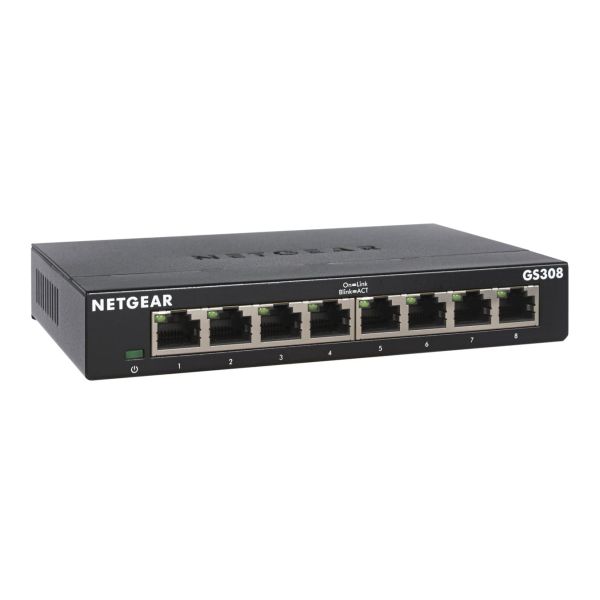 NETGEAR GS308-300PES netwerk-switch Unmanaged L2 Gigabit Ethernet (10/100/1000) Zwart (GS308-300PES)