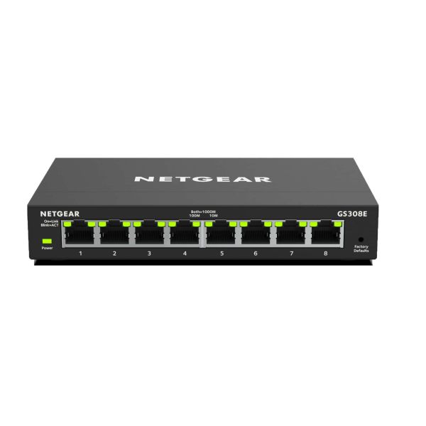 NETGEAR GS308E Managed Gigabit Ethernet (10/100/1000) Zwart (GS308E-100PES) NETGEAR GS308E Managed Gigabit Ethernet (10/100/1000) Zwart (GS308E-100PES)