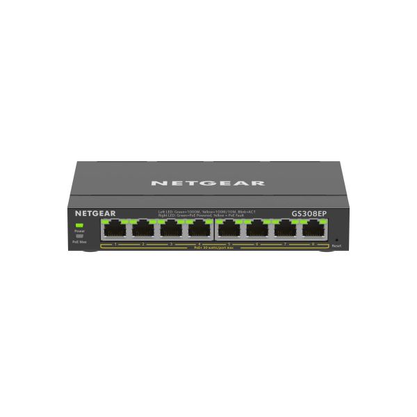 NETGEAR 8-Port Gigabit Ethernet PoE+ Plus Switch (GS308EP) (GS308EP-100PES)