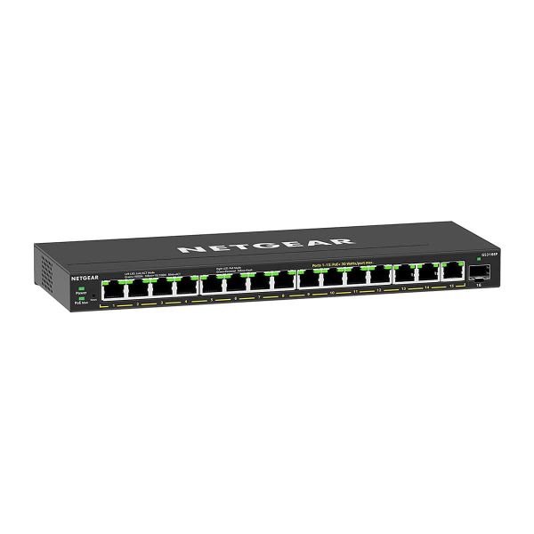 NETGEAR GS316EP Managed Gigabit Ethernet (10/100/1000) Power over Ethernet (PoE) Zwart (GS316EP-100PES)